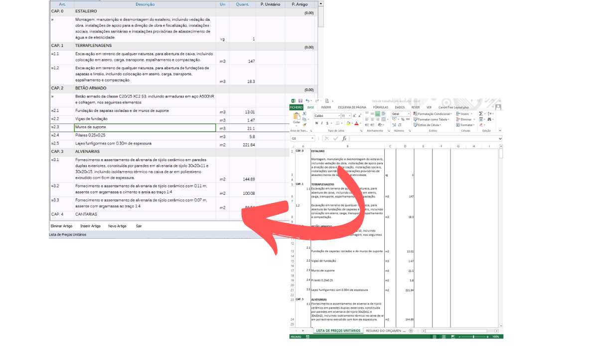 Importar lista de preços do excel para o orçamento do VisualOrc