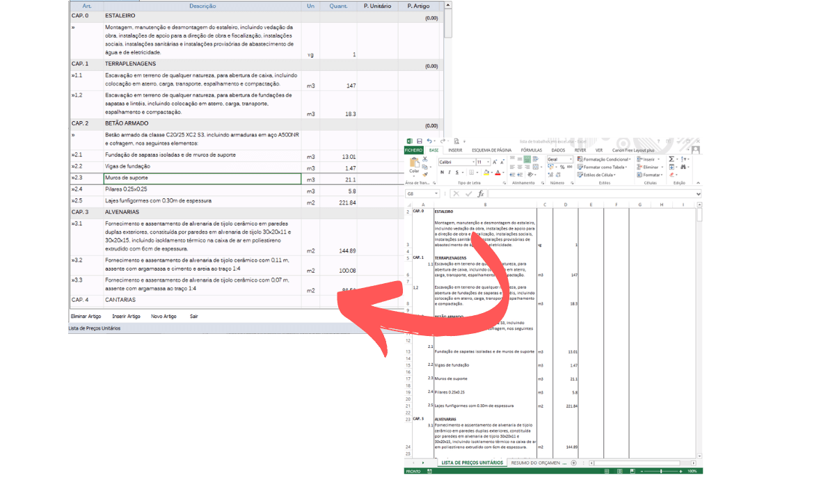 Importar lista de preços do excel para o orçamento do VisualOrc